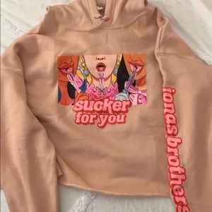 Jonas brothers sucker cropped sweatshirt NEW